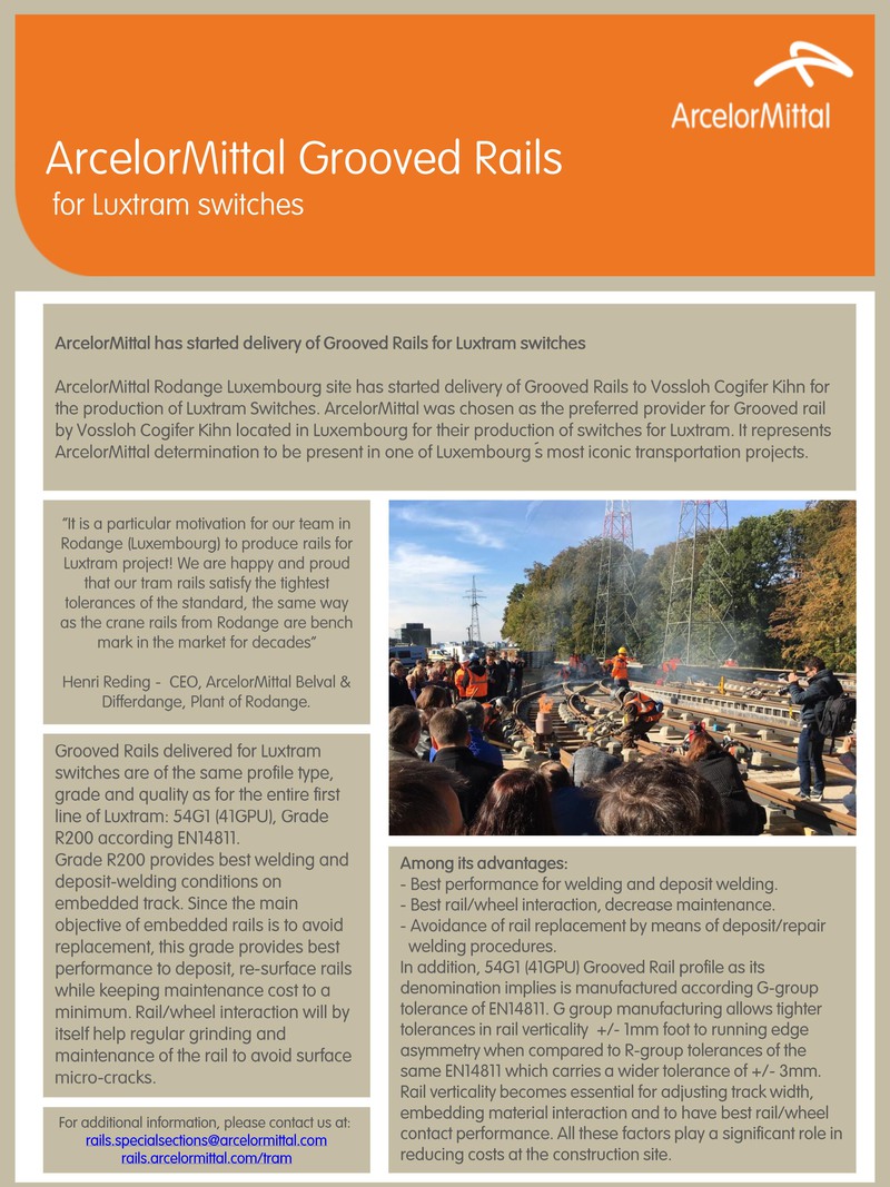 ArcelorMittal Grooved Rails